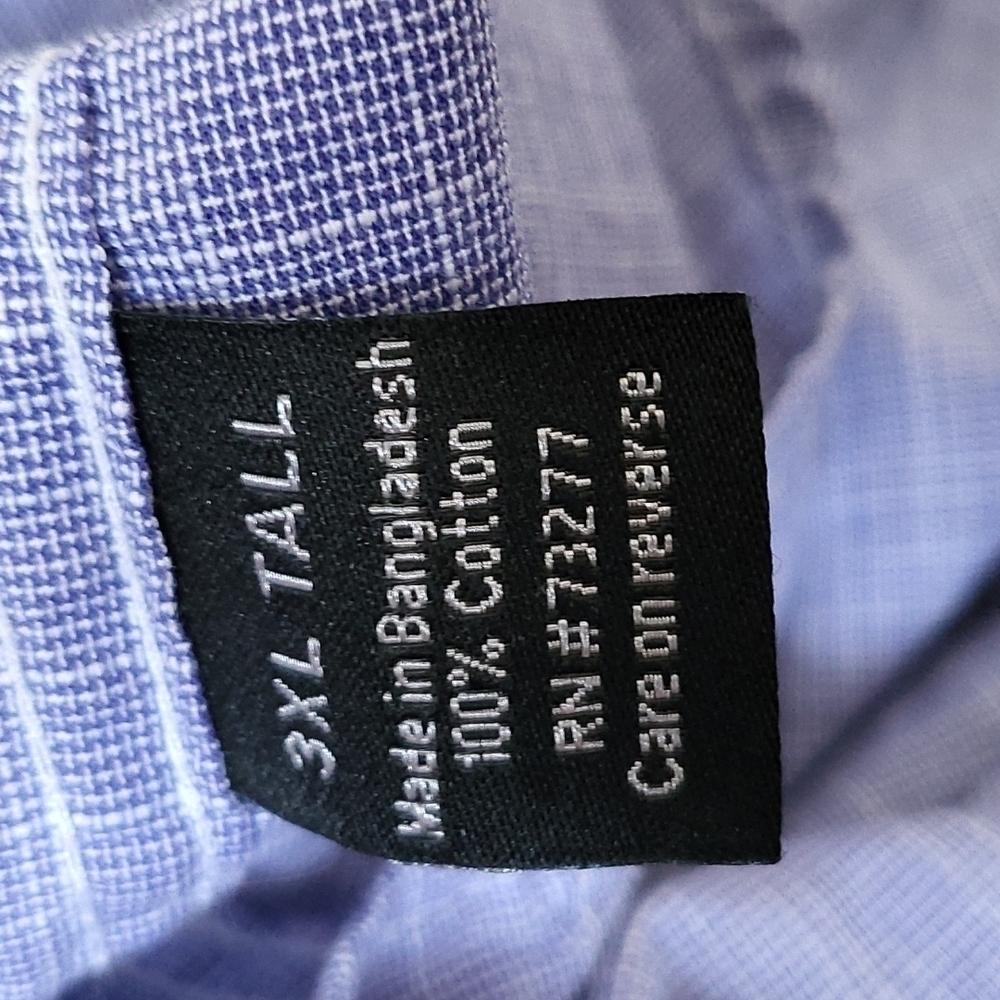 Apt. 9 blue and white crosshatch pattern long sle… - image 7